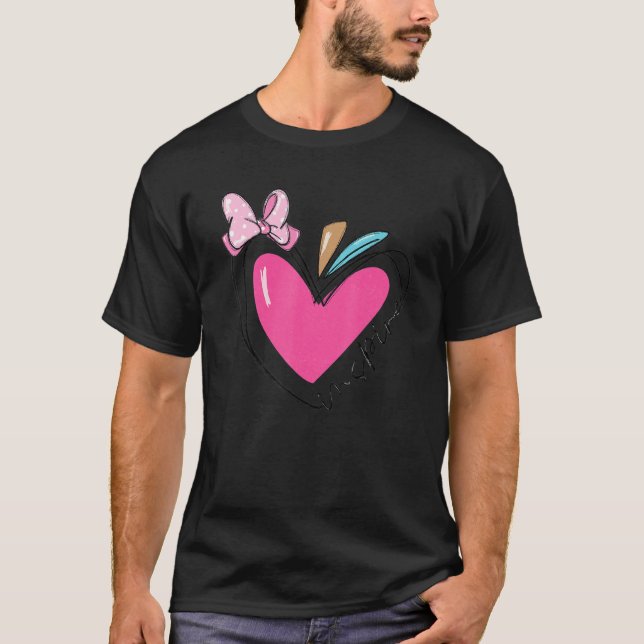 Att lära är min Valentine Rosa Heart Kärlek Inspir T Shirt (Framsida)