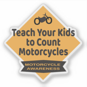 Att lära barnen att räkna motorcykernas medvetenhe klistermärken