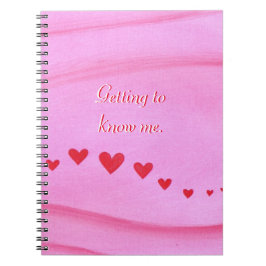Att lära känna mig Red Hearts Journal bärbara dato Anteckningsbok