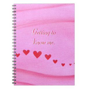 Att lära känna mig Red Hearts Journal bärbara dato Anteckningsbok