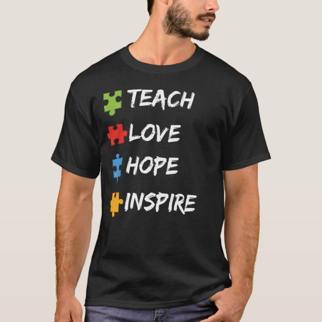 Att lära kärlek inspirera till ökad autism t shirt (Framsida)