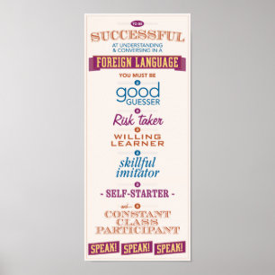 Att lära sig ett främmande språk framgångsrikt. poster