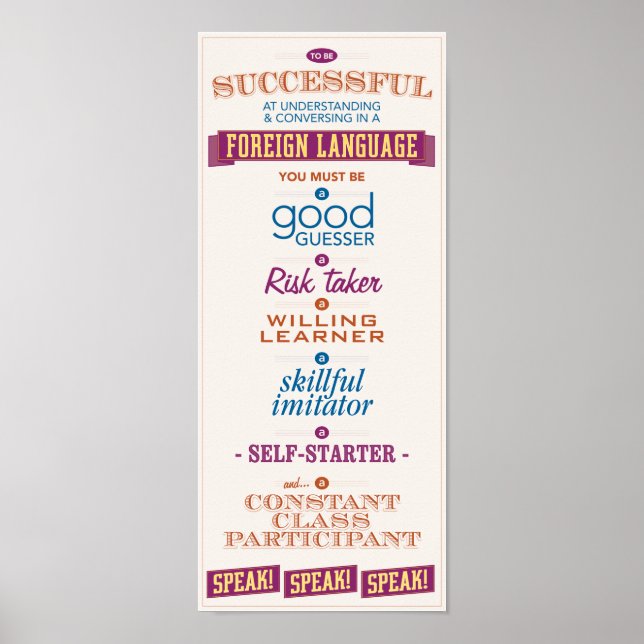 Att lära sig ett främmande språk framgångsrikt. poster (Framsidan)