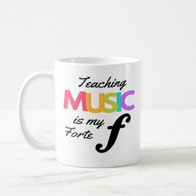 Att lära sig musik är min Forte Music Lärare Humor Kaffemugg (Vänster)