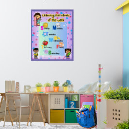 Att lära sig veckans dagar - färgstarka poster