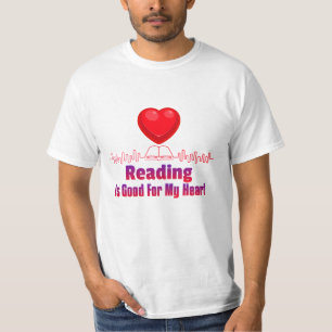 Att läsa är bra för mitt hjärta  t shirt