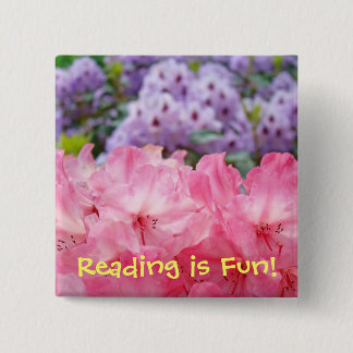 Att läsa är kul! Knappar Rosa Rhododendron Blommor