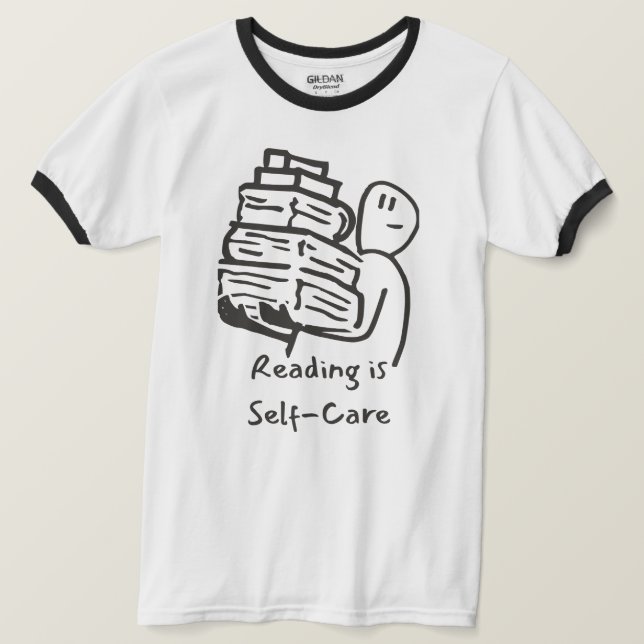 Att läsa är självbetjänt Bok Älskare Ringer Tee (Design framsida)