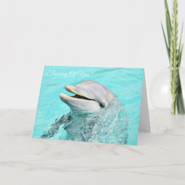 Att le delfin tänker på dig kort (Framsida)