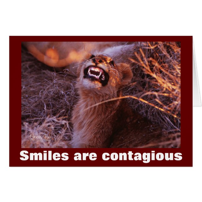 Att le Lejona Unge Smiles är smittsamt Hälsningskort (Framsidan Horizontal)