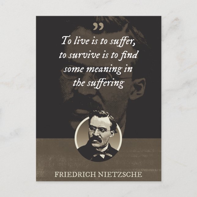 Att leva är att lida, att överleva är att hitta nå vykort (Framsida)