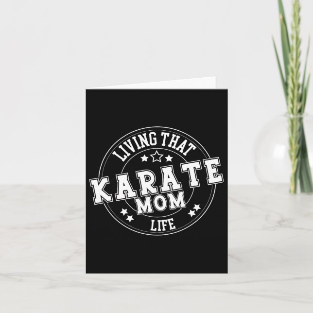 Att leva där Karate Mamma Life School Sports Cute  Kort (Framsida)