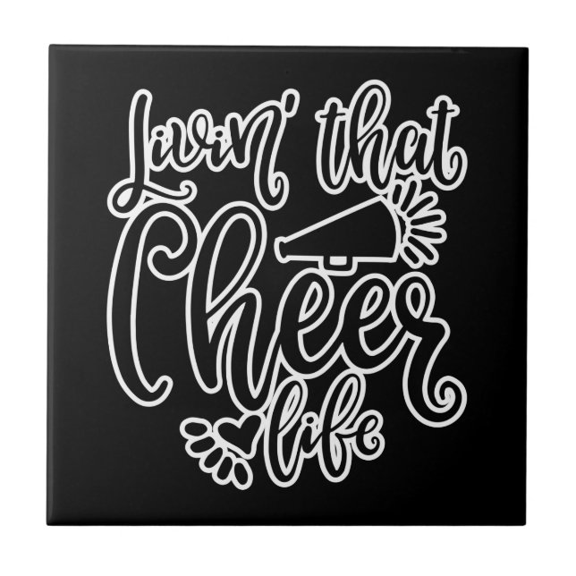 Att leva den där cheer Life Cheerleader Design Kakelplatta (Framsidan)