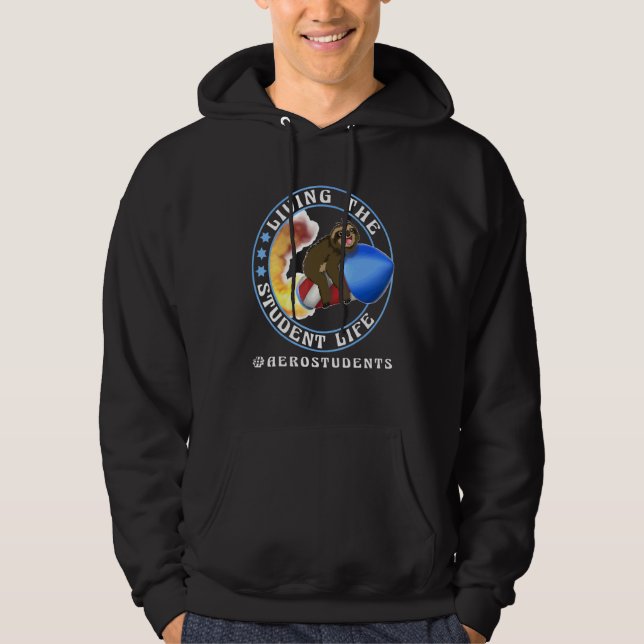 Att leva det studentlivet  Flyg- och rymdteknik Hoodie (Framsida)