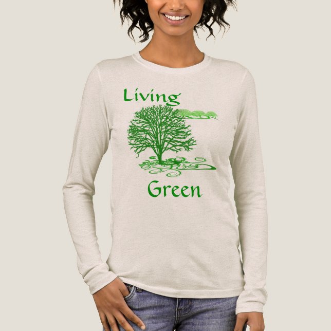 Att leva grönt t-shirt i triblend-tyg (Framsida)