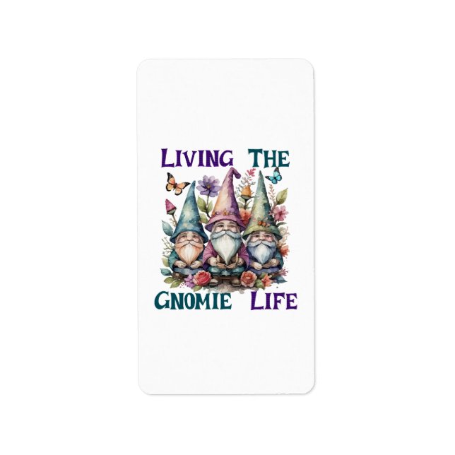 Att leva i Gnome Life Adressetikett (Framsidan)