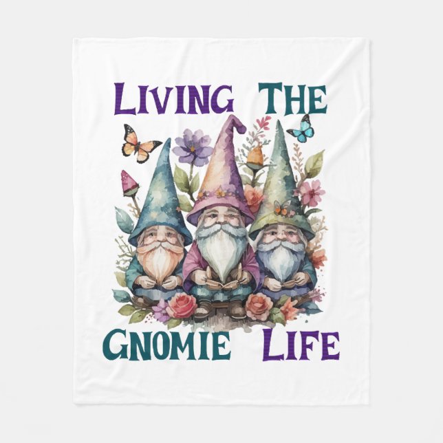 Att leva i Gnome Life Fleecefilt (Framsidan)