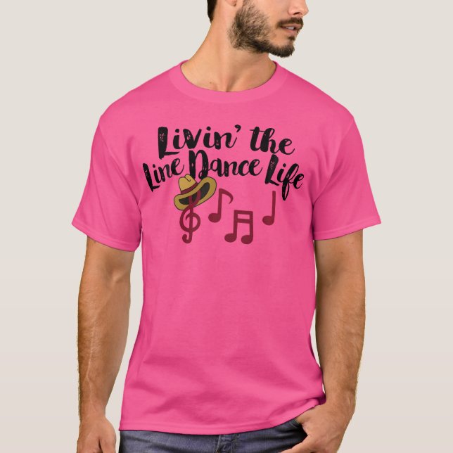 Att Leva Linjedanslivet Country Linjedans T Shirt (Framsida)