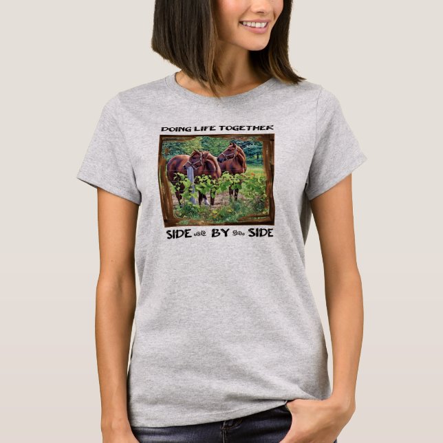 Att leva livet tillsammans - sida vid sida t shirt (Framsida)