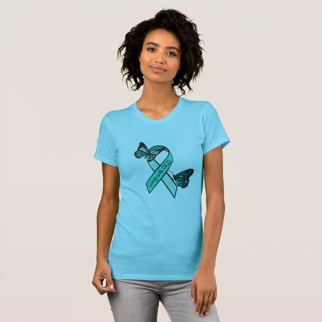 Att leva med tvångssyndrom (OCD) Tee Shirt (Hel framsida)