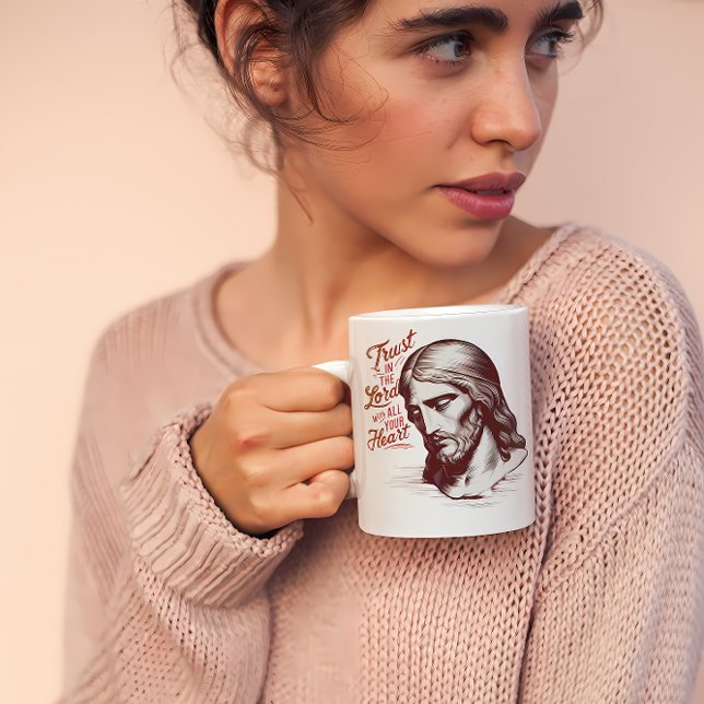 Att lita på Jesus med hela ditt hjärta Kaffemugg (Skapare uppladdad)