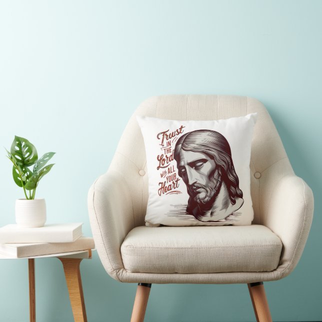 Att lita på Jesus med hela ditt hjärta Kudde (Stol)