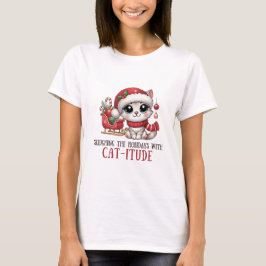 Att luta Helgdagarna med Catitude T Shirt