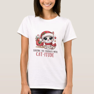 Att luta Helgdagarna med Catitude T Shirt