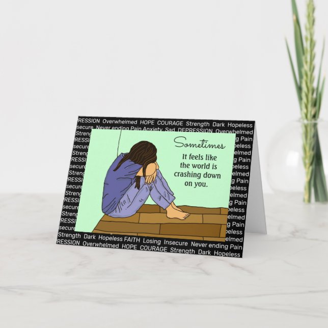 Att lyfta någons andning, depression, sorgsenhet.. kort (Framsida)