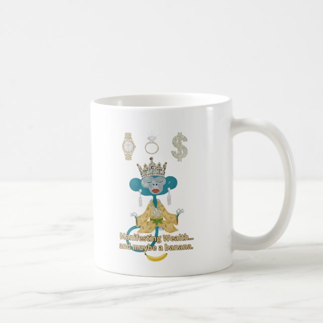 Att manifestera rikedom Apmonkey zen konst  Kaffemugg (Höger)