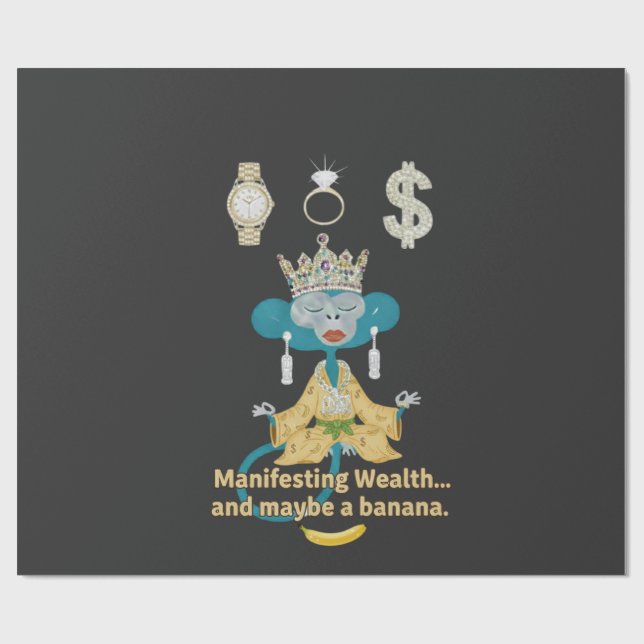 Att manifestera rikedom Apmonkey zen konst  Presentpapper (Platt)