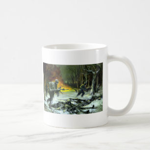 Att marschera avfyrar kaffemugg