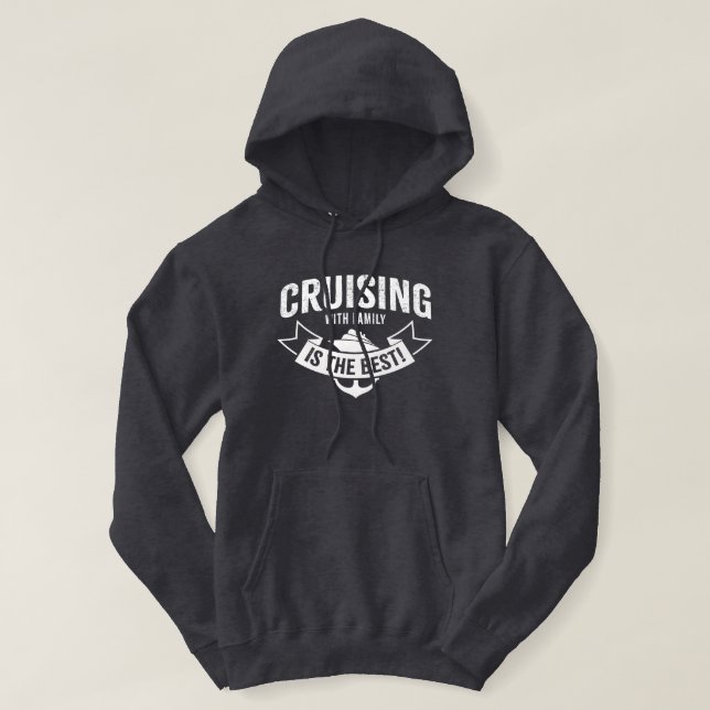 Att marschera med familjen är det bästa! Luvtröjor Hoodie (Design framsida)