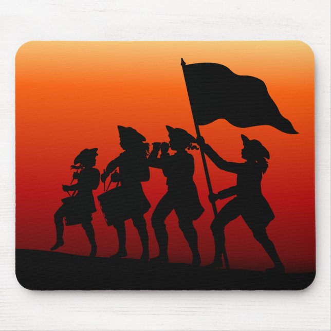 Att marschera med trummar och fifen och flagga musmatta (Framsidan)