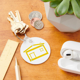 Att mäta tejpar huset Keychain Nyckelring
