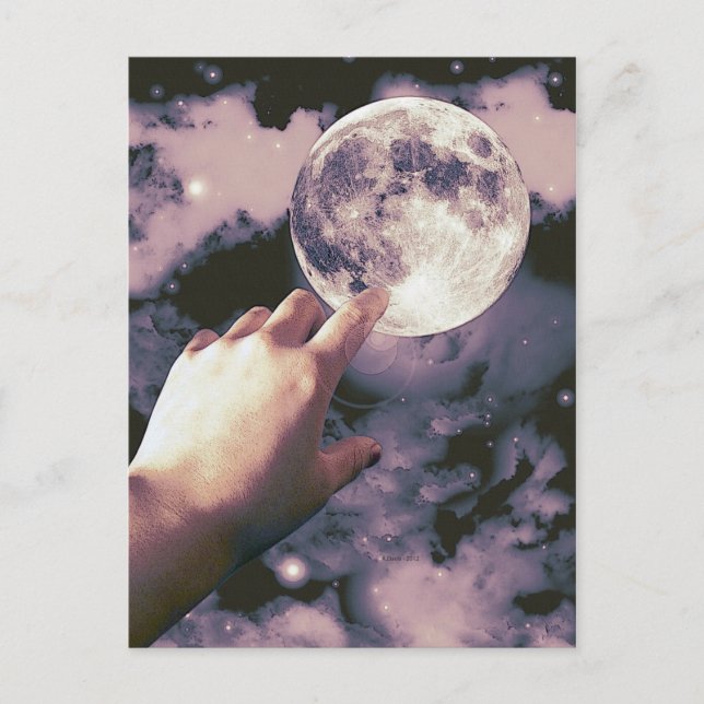 Att nå Måne! Vykort (Framsida)