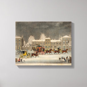 Att närma sig till jul som inristas av den George Canvastryck