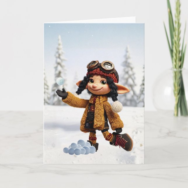 Att njuta av en snöig dag kort (Framsida)