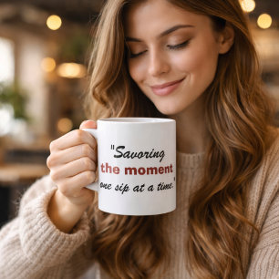 Att njuta av ögonblicket, en klunk i taget. kaffemugg