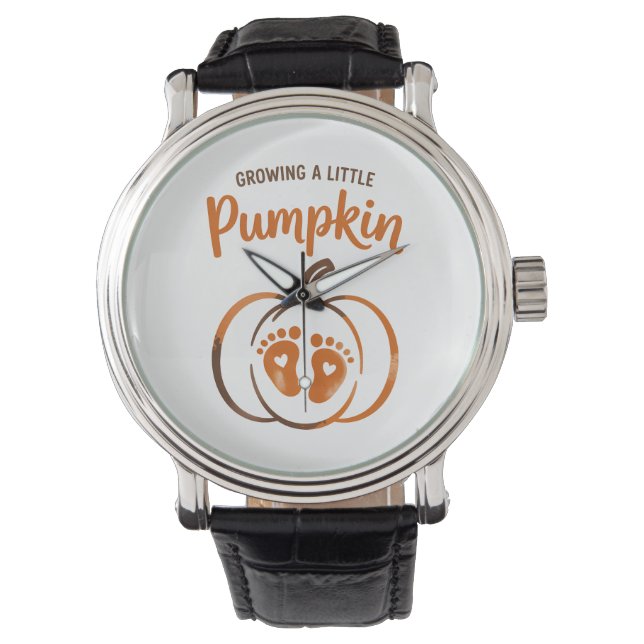 Att odla en liten Pumpkin Funny Fall Armbandsur (Framsida)