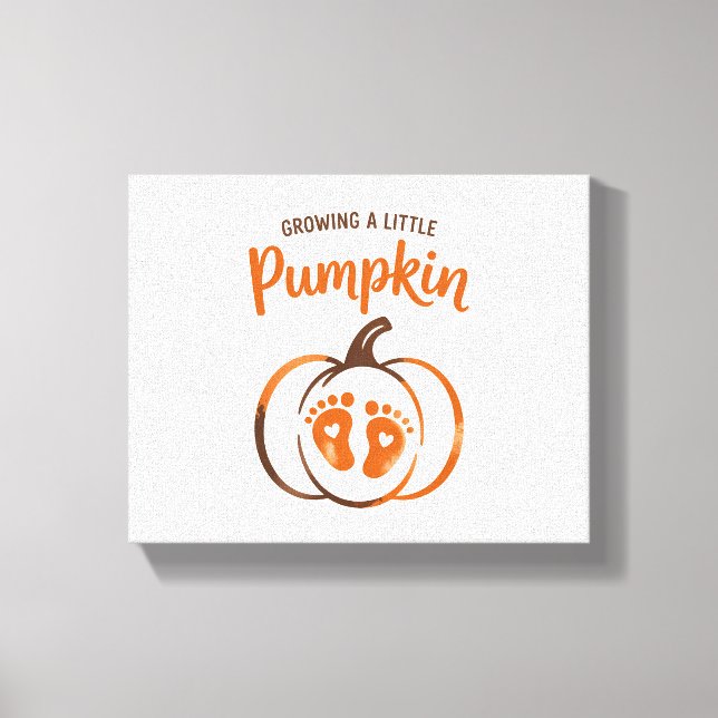 Att odla en liten Pumpkin Funny Fall Canvastryck (Framsida)