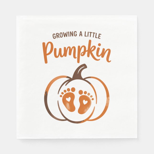 Att odla en liten Pumpkin Funny Fall Pappersservett (Framsidan)