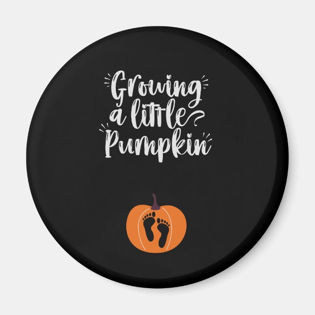 Att odla lite Pumpkin Gravid Halloween Baby Magnet (Framsidan)