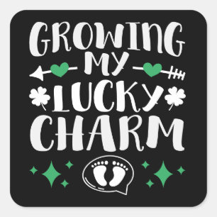 Att odla min Lucky Charm Funny St patrick's day Fyrkantigt Klistermärke