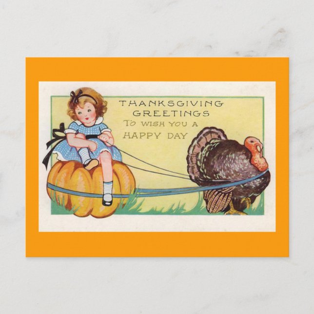 "Att önska dig en lycklig Day"-Thanksgiving vykort (Framsida)