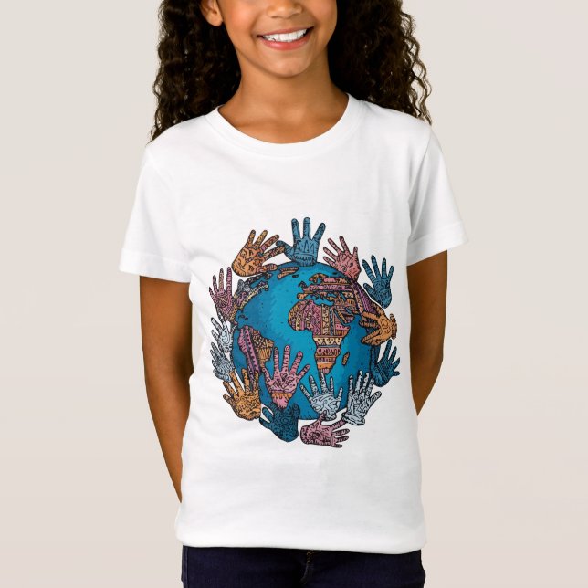 Att överbrygga civilisationer - Utformning av fred T Shirt (Framsida)