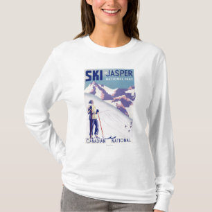 Att posera för kvinna som är öppet, sluttar tee shirt