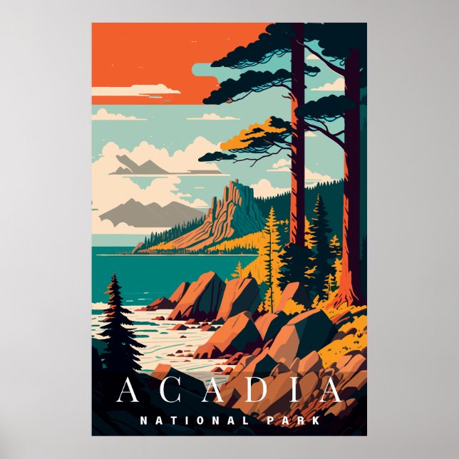Att Poster Acadias nationalpark (Framsidan)
