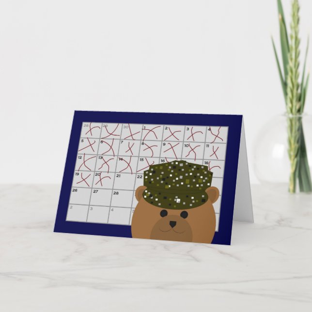 Att räkna besegrar dagar till att se armésoldaten kort (Framsida)