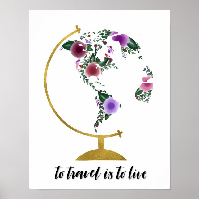 Att resa är att leva poster (Framsidan)